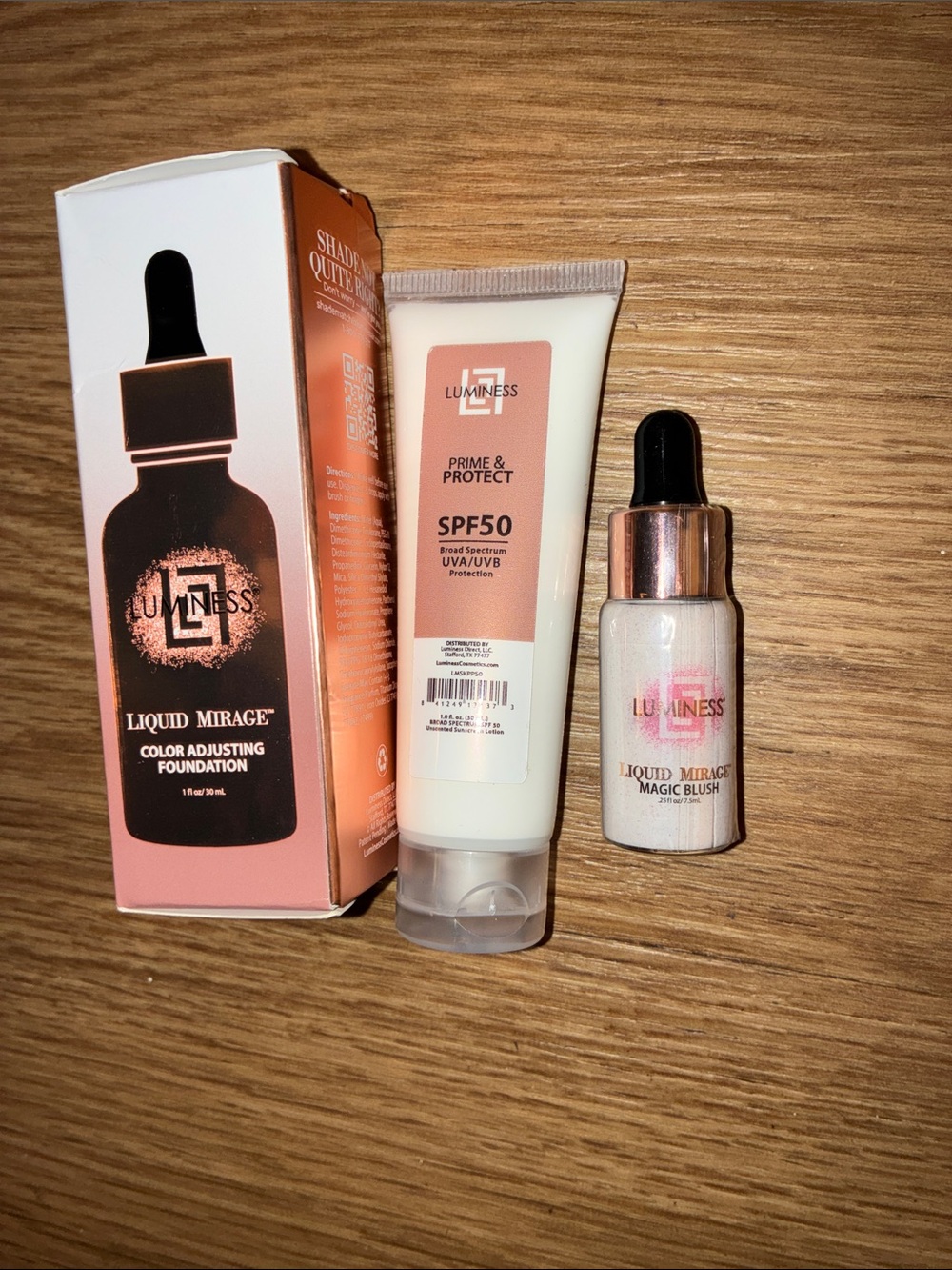 Luminess Pink Prime & Protect SPF50 and Liquid Mirage Blush Set